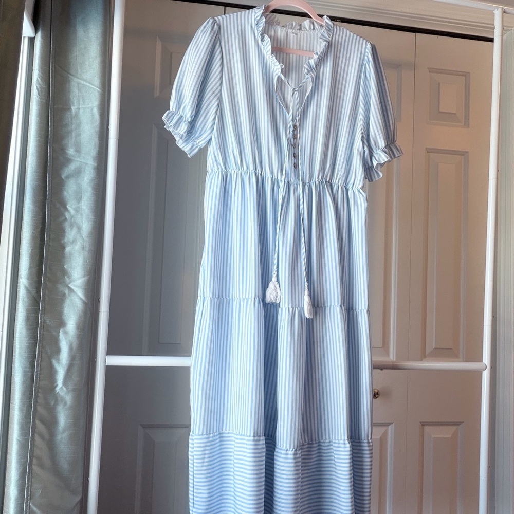 Blue Striped Women's Dress